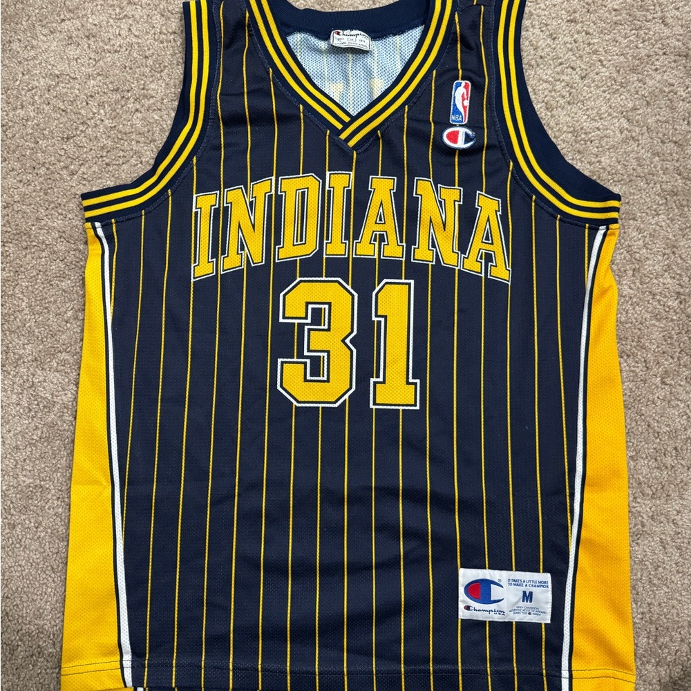 Vintage Champion NBA Indiana Pacers Reggie Miller - Pinstripe Jersey - Medium